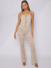 Lace Detail Bandeau Corset Jumpsuit