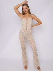 Lace Detail Bandeau Corset Jumpsuit