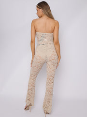 Lace Detail Bandeau Corset Jumpsuit
