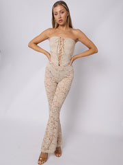 Lace Detail Bandeau Corset Jumpsuit