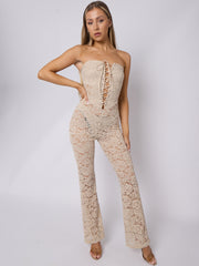 Lace Detail Bandeau Corset Jumpsuit