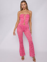 Lace Detail Bandeau Corset Jumpsuit