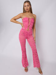 Lace Detail Bandeau Corset Jumpsuit
