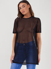Longline Mesh T-Shirt Top