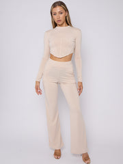 Corset Style Crop Top & Wide Leg Trouser coöperatie