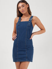 Buckle Strap Mini Denim Dress