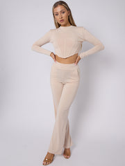 Corset Style Crop Top & Wide Leg Trouser coöperatie