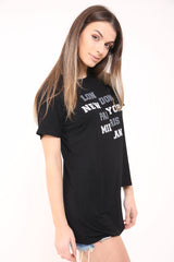 London New York Print Hi-Lo Top