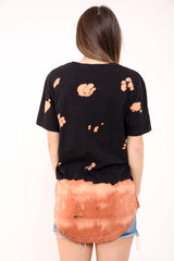 Acid Wash Eagle Print Oversized T Shirt