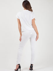 Rippen kurzärmelige Boxy Loungewear Co-ord