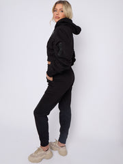 Cropped Ruched Sleeve Hoodie & Jogger Co-ord