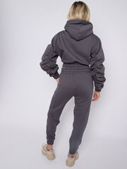 Cropped Ruched Sleeve Hoodie & Jogger Co-ord