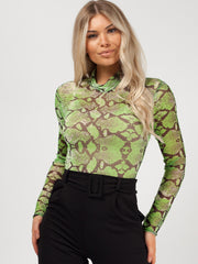 Schlangendrucknetzbodysuit