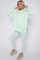 Oversized Split Sides Hoodie & Ribbed Leggings Co-ord