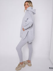 Oversized Split Sides Hoodie & Ribbed Leggings Co-ord