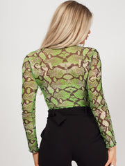 Schlangendrucknetzbodysuit
