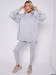 Oversized Split Sides Hoodie & Ribbed Leggings Co-ord
