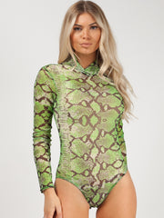 Schlangendrucknetzbodysuit