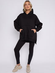Oversized Split Sides Hoodie & Ribbed Leggings Co-ord
