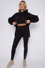 Oversized Split Sides Hoodie & Ribbed Leggings Co-ord