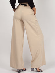 Buckle Belt High Waist Trousers