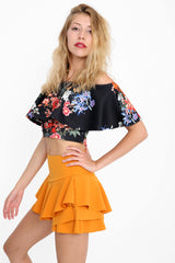 Multi Layered Frill Mini Skorts Shorts