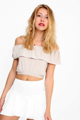 Cold Shoulder Frill Slinky Cami Top