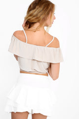 Cold Shoulder Frill Slinky Cami Top