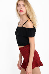 Cold Shoulder Frill Slinky Cami Top