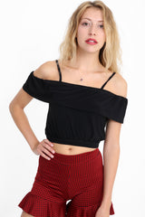 Cold Shoulder Frill Slinky Cami Top