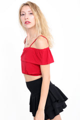 Cold Shoulder Frill Slinky Cami Top