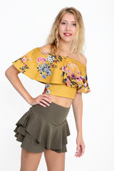 Multi Layered Frill Mini Skorts Shorts