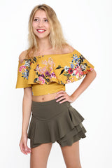 Multi Layered Frill Mini Skorts Shorts