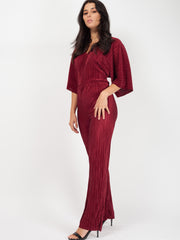 Batwing Sleeve Pleated Jumpsuit