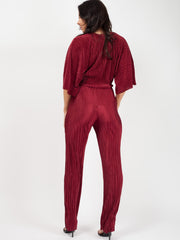 Batwing Sleeve Pleated Jumpsuit