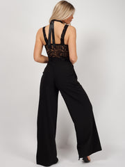 Satin Binde Halshalshalle Bodysuit Bodysuit