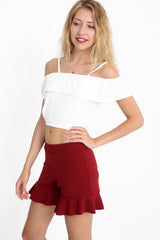 Cold Shoulder Frill Slinky Cami Top