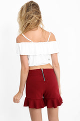 Cold Shoulder Frill Slinky Cami Top