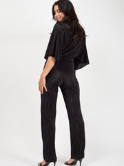 Batwing Sleeve Pleated Jumpsuit