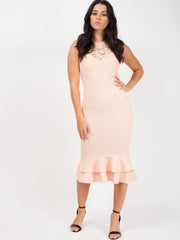 Vestido midi de hemd de encaje de encaje de crochet