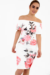 Frühlingsblumen von der Schulter -Frill -Bardot -Kleidung