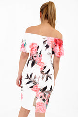 Frühlingsblumen von der Schulter -Frill -Bardot -Kleidung