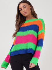 Stripe Langarmhäkchen gestrickt