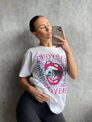 Skull Lips Graphic Printed T-Shirt