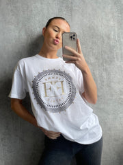 Femme fatale grafisch gedrukt t-shirt