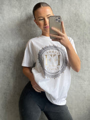 Femme fatale grafisch gedrukt t-shirt