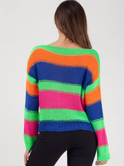 Stripe Langarmhäkchen gestrickt