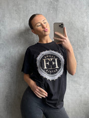 Femme fatale grafisch gedrukt t-shirt