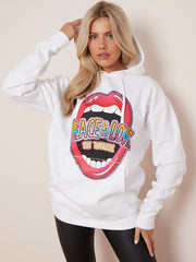 Blijf rustige grafische afdruk hoodie