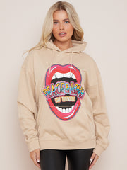 Blijf rustige grafische afdruk hoodie